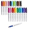 Amazon Basics Fine Point Tip Permanent Markers - Assorted Colors, 24-Pack