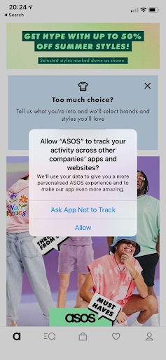 ASOS ATT prompt