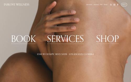 Captura de tela do site Squarespace de in8lovewellness.com