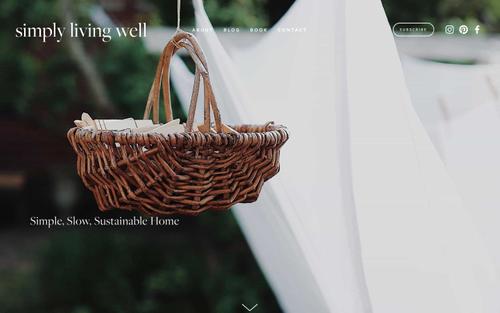 Captura de tela do site Squarespace de simplylivingwell.com