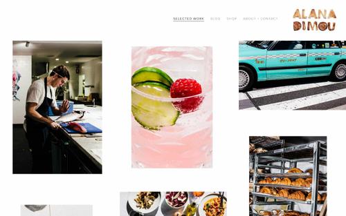 Captura de tela do site Squarespace de alanadimou.com