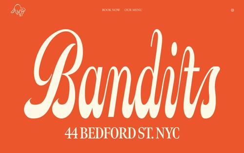 Captura de tela do site Squarespace de banditsnyc.com