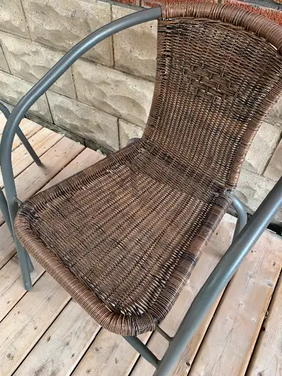 I have 2 patio chairs for sale in great shape. They are stackable. I would like $30.00 for both.