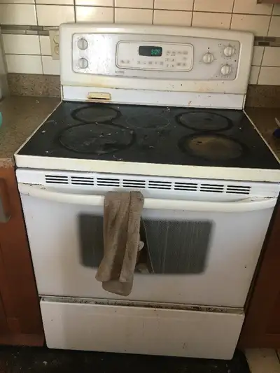 FREE stove and oven, working but need cleaning Must bring with your own moving equipment, tools and...