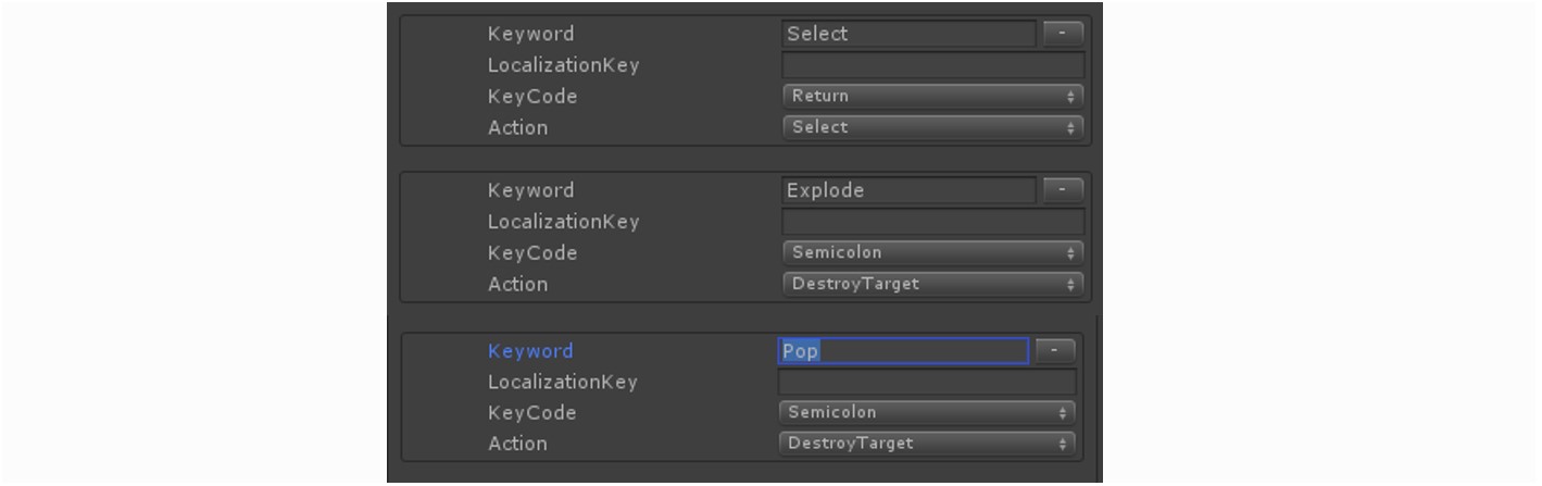 Voice commands EyeTrackingTarget sample