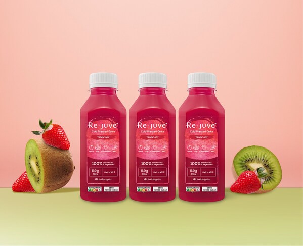 Re.juve Introduces Tropic Joy - Singapore's First Cold Pressed Juice Featuring Premium Kiwis and Strawberries