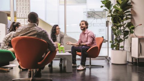 people collaborating in an office