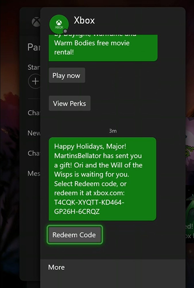 Ori Gift Message