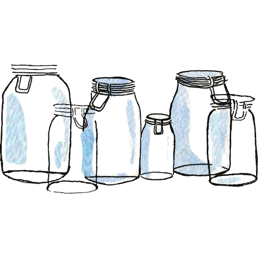 Empty jars illustration