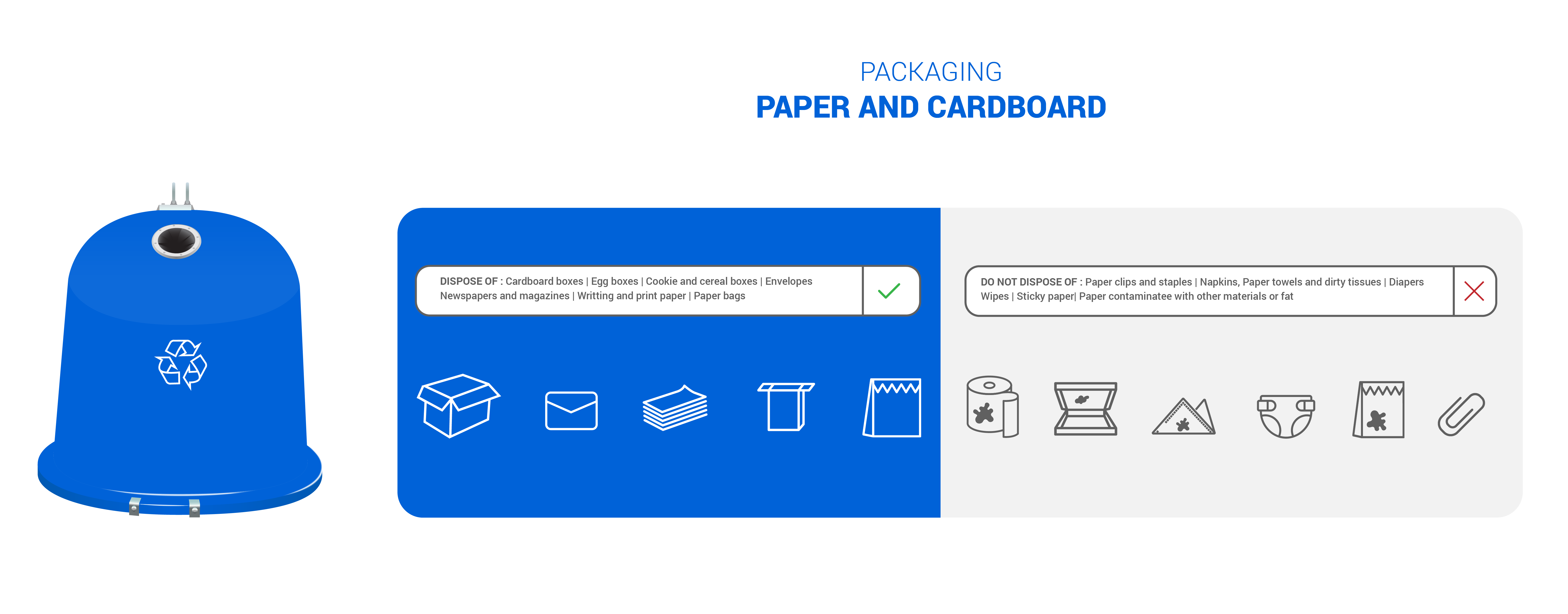 Blue recycling bin – paper and cardboard