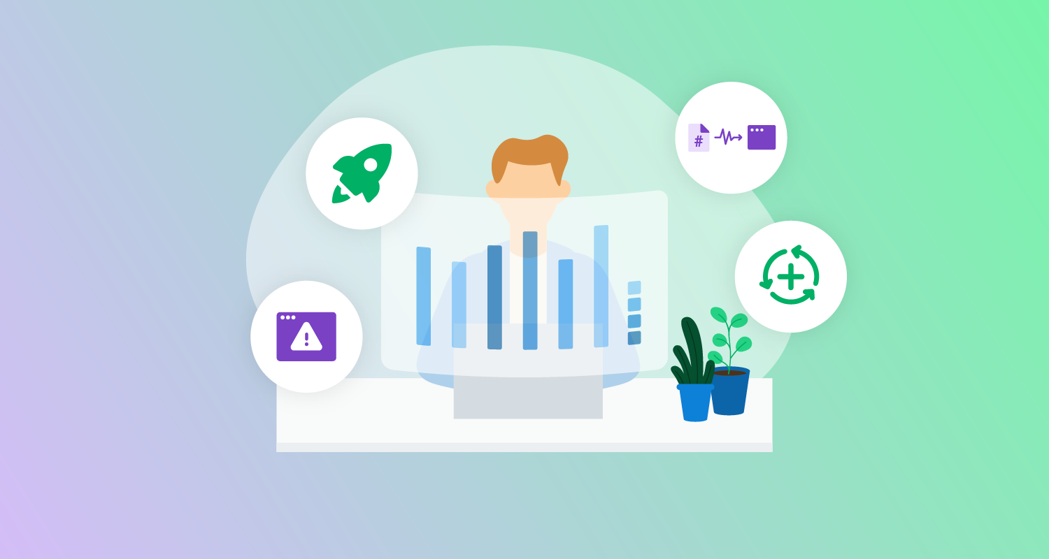 A person sitting in front of a dashboard filled with metrics