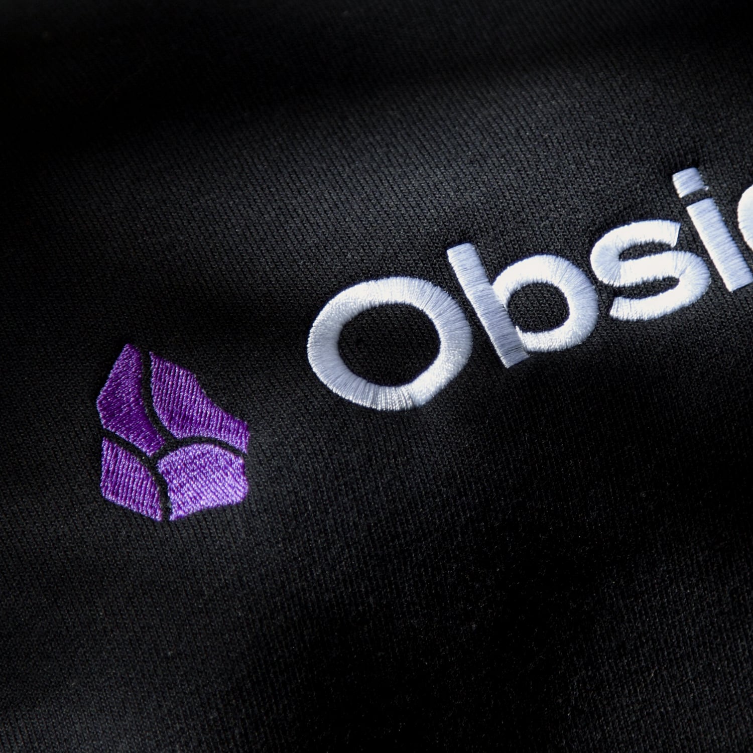 Obsidian Black Crewneck Sweatshirt Closeup