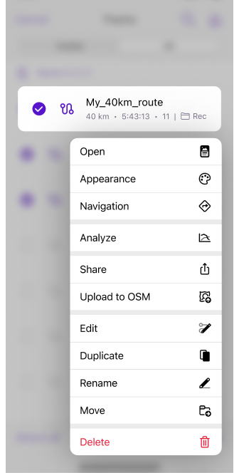 Configure map tracks iOS