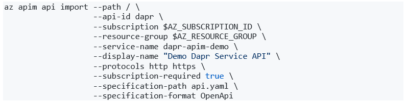 Dapr code snippet