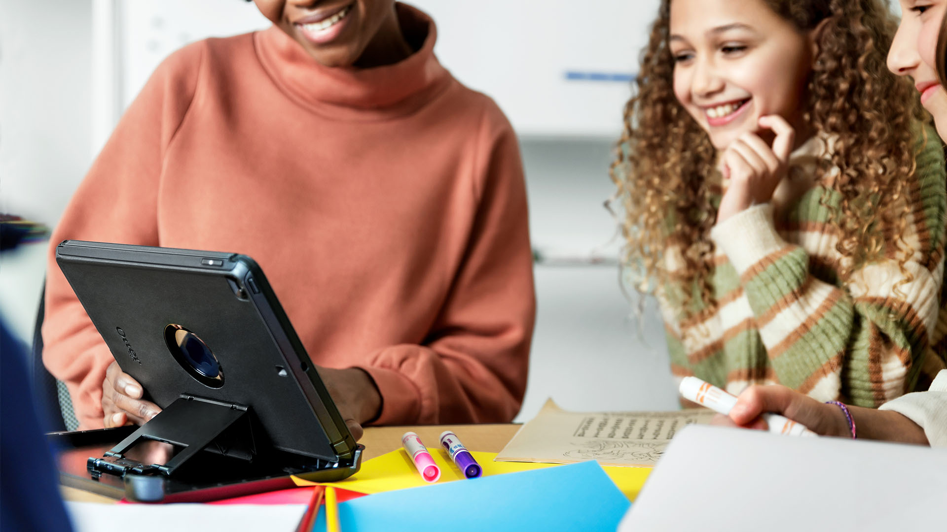 Children using a tablet