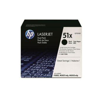 КАСЕТА ЗА HP LASER JET P3005 /M3035mfp/M3027mfp - Twin pack - P№ Q7551XD - заб.: 2x13000k