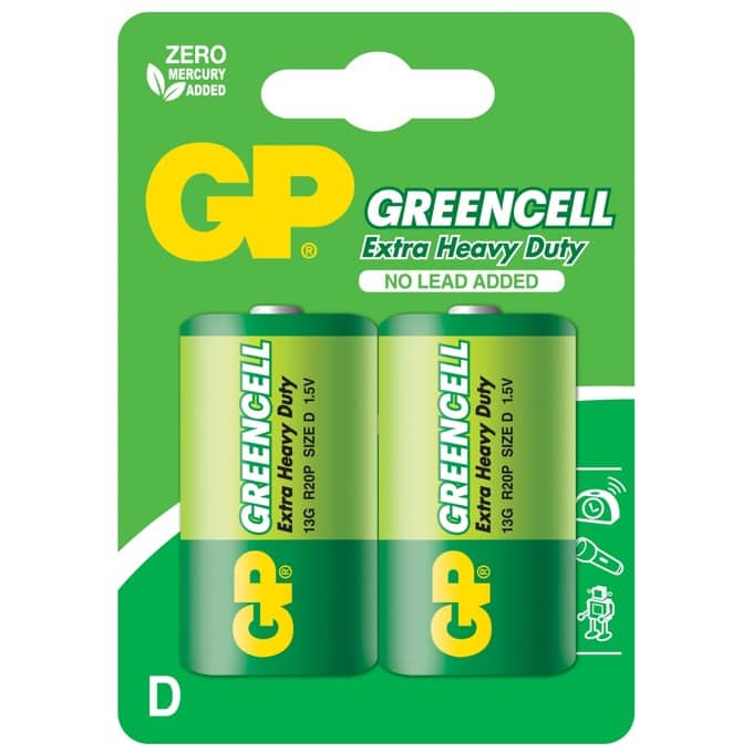 Цинк карбонова батерия GP R20 Greencell