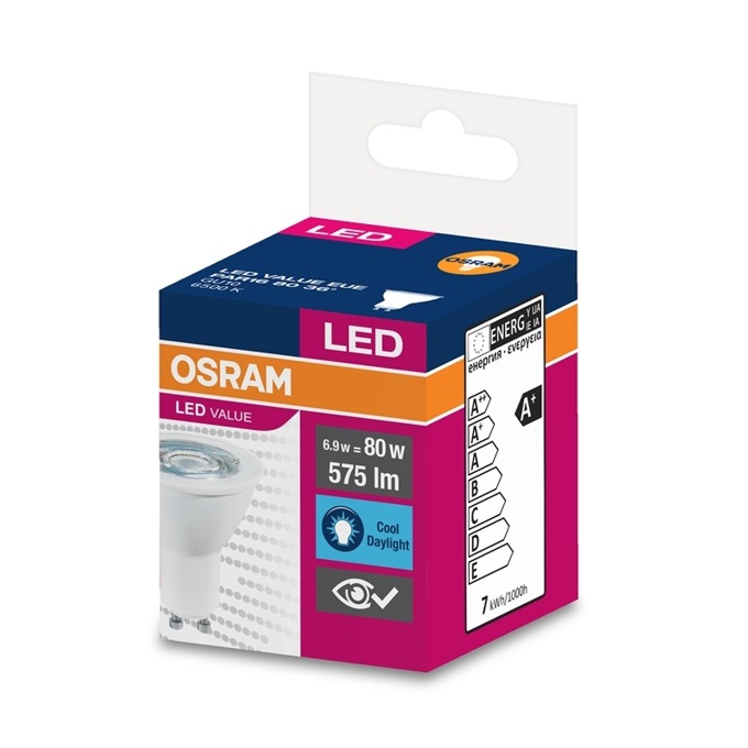 Osram GU10 6.9W 230V 575 lm 6500K