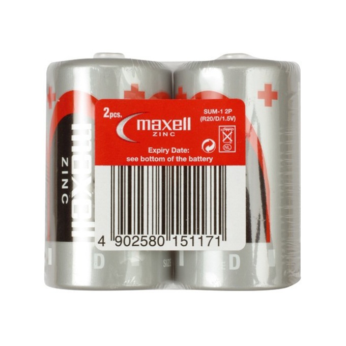 Батерии манганови Maxell R20, 1.5V, 2 бр.