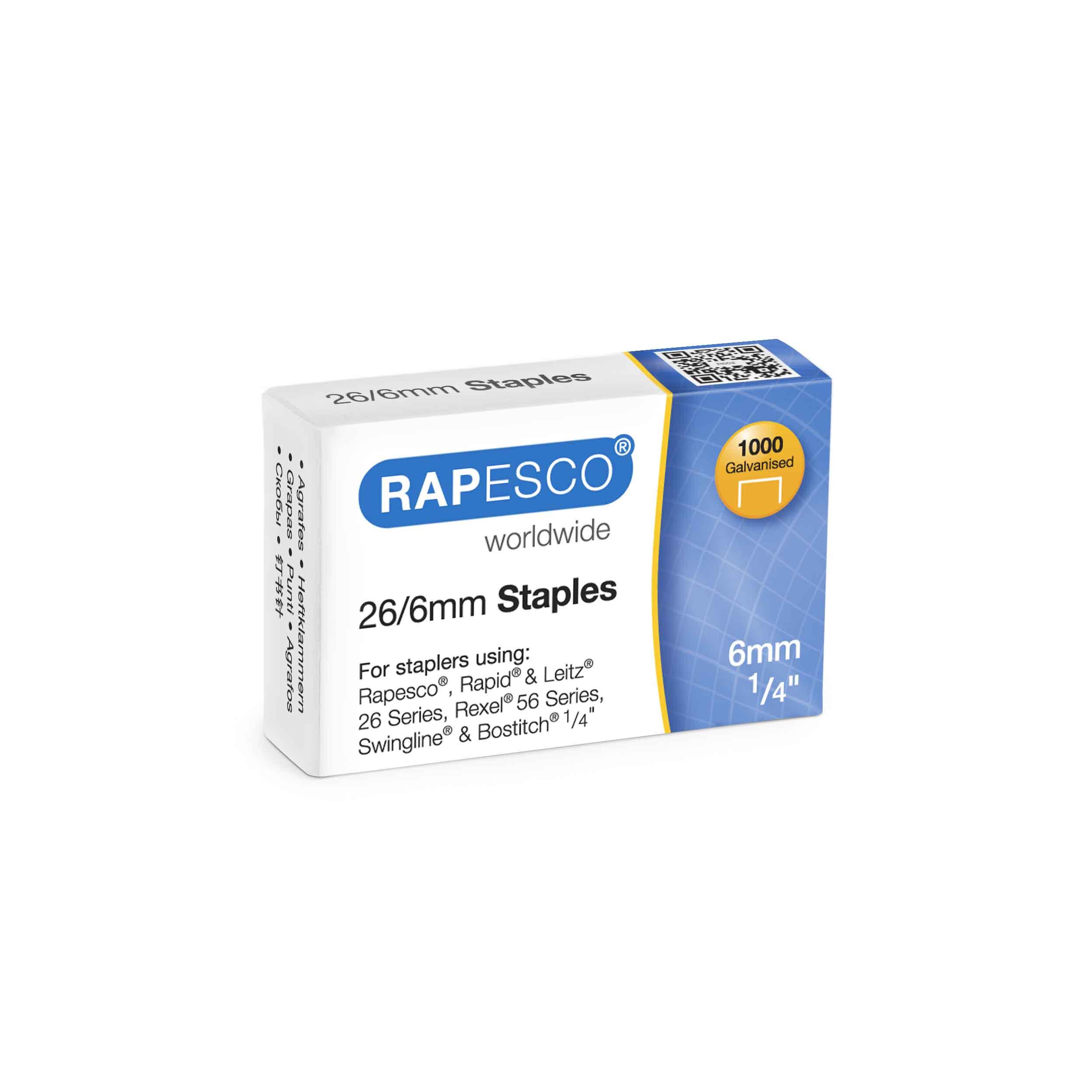 Rapesco Телчета за телбод, размер 26/6 mm, 1000 броя