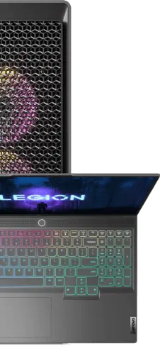 Lenovo Legion デスクトップとノートパソコンの正面図