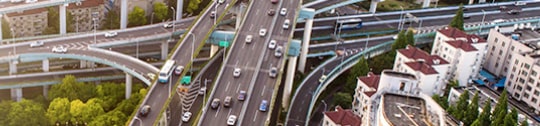 Aerial view of city highway system