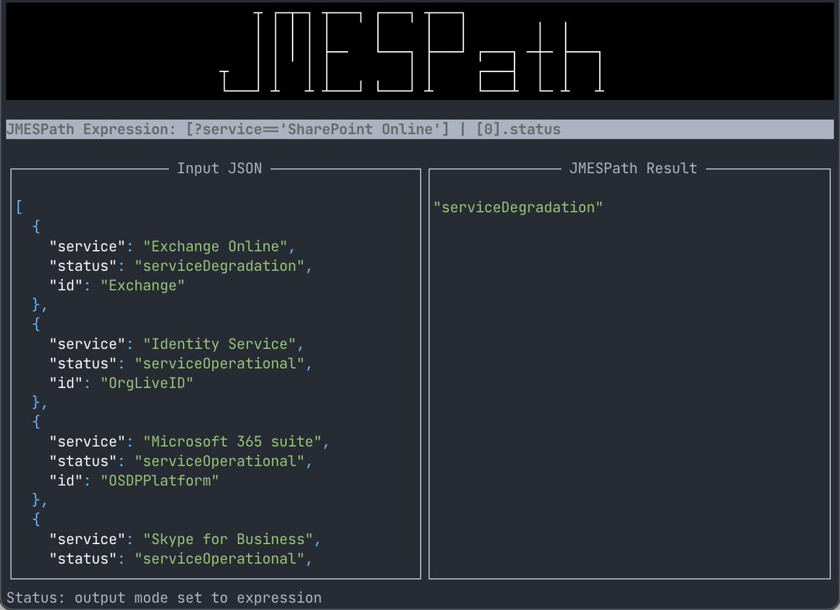 JMESPath Terminal