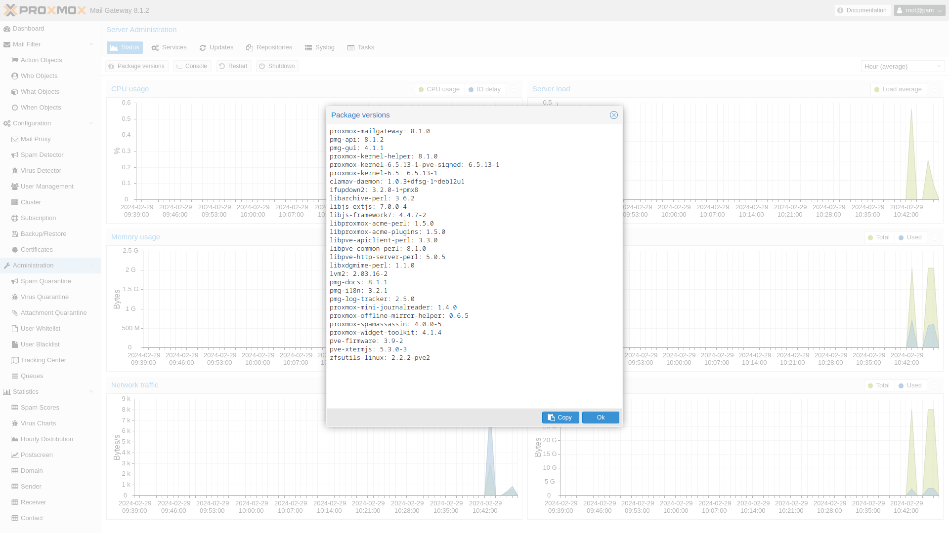 /images/proxmox/screenshots/pmg/Proxmox-Mail-Gateway-8-1-package-versions.png