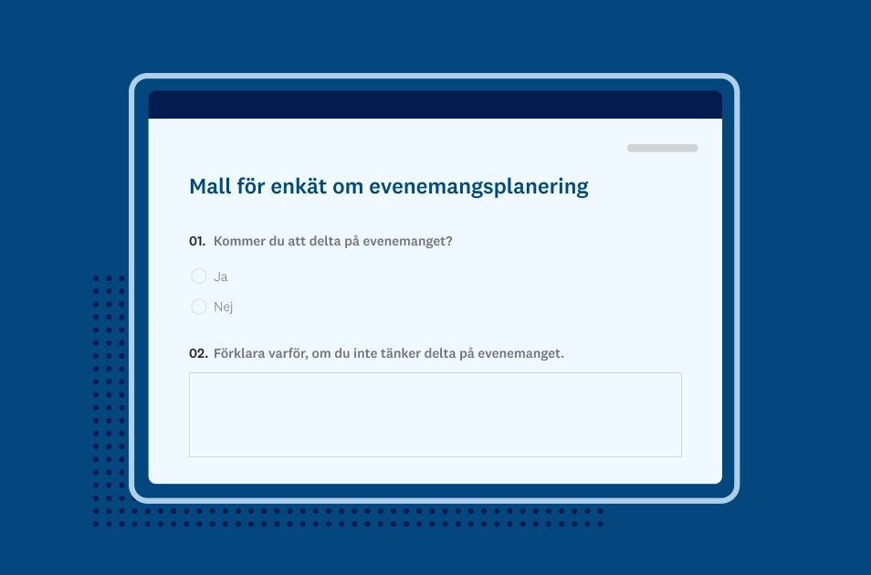 Skärmbild av SurveyMonkeys mall för enkäter om evenemangsplanering