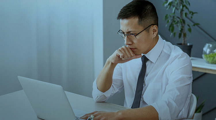 Businessman using laptop