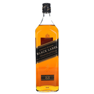 JOHNNIE WALKER 尊尼获加 12年 黑牌 调和 苏格兰威士忌 40%vol 1L