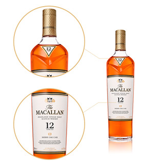 MACALLAN 麦卡伦 12年 雪莉桶 单一麦芽 苏格兰威士忌 40%vol 700ml 单瓶装