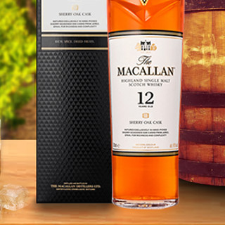 MACALLAN 麦卡伦 12年 雪莉桶 单一麦芽 苏格兰威士忌 40%vol 700ml 单瓶装