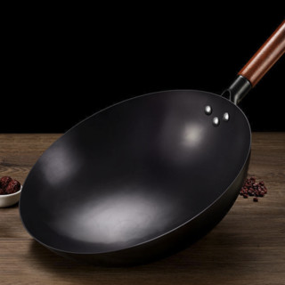 Zhangqiu iron Wok 章丘铁锅 炒锅(32cm、不粘、无涂层、铁、含钢铲)