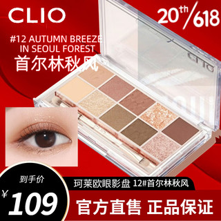 CLIO 珂莱欧（CLIO）十色星沙眼影盘 立体裸妆碎钻亮片清冷氛围珠光哑光 12#首尔林秋风