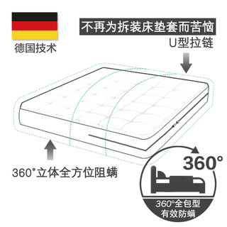 满盾 德国依沃珑面料防螨虫床上用品 防螨虫四件套预防尘螨粉螨 杜绝螨虫过敏邦助 淡蓝花 成人床专拍-1平米