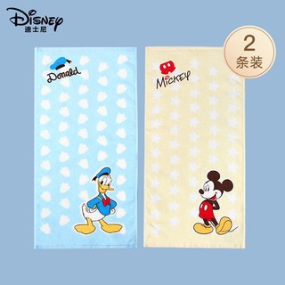 Disney 迪士尼 2/6条新生宝宝婴儿童小毛巾纯棉100棉家用品A类方巾擦洗脸巾吸水