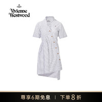 Vivienne Westwood 2024春夏 女士短袖条纹衬衫连衣裙 白色 38 西太后