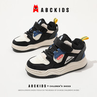 ABCKIDS ABC KIDS儿童运动鞋2024冬季保暖加厚舒适耐磨男女童休闲跑鞋 米/黑蓝 34码 内长约20.5CM