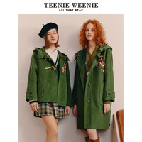 TEENIE WEENIE TeenieWeenie小熊奥莱秋冬牛角扣学院风毛呢保暖中长款大衣外套女