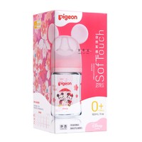 Pigeon 贝亲 迪士尼宽口径玻璃奶瓶240ml（M号）花漾蝴蝶结 3个月以上AA2