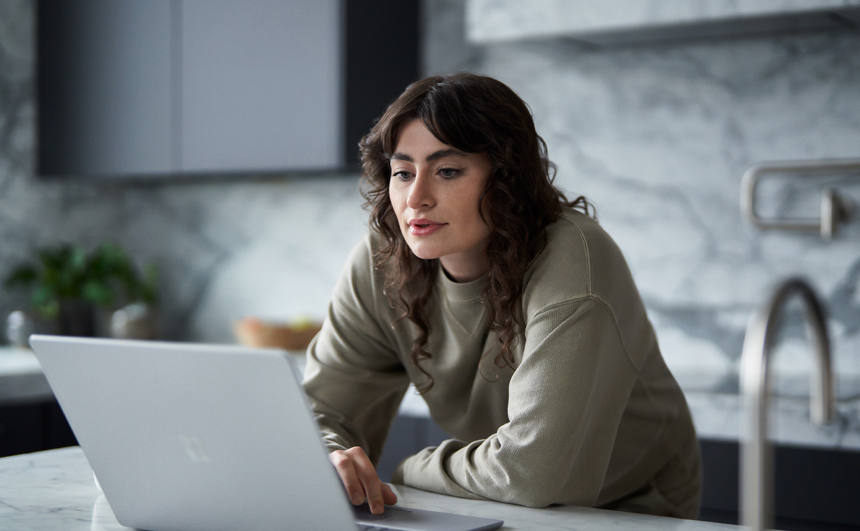 woman working on laptop