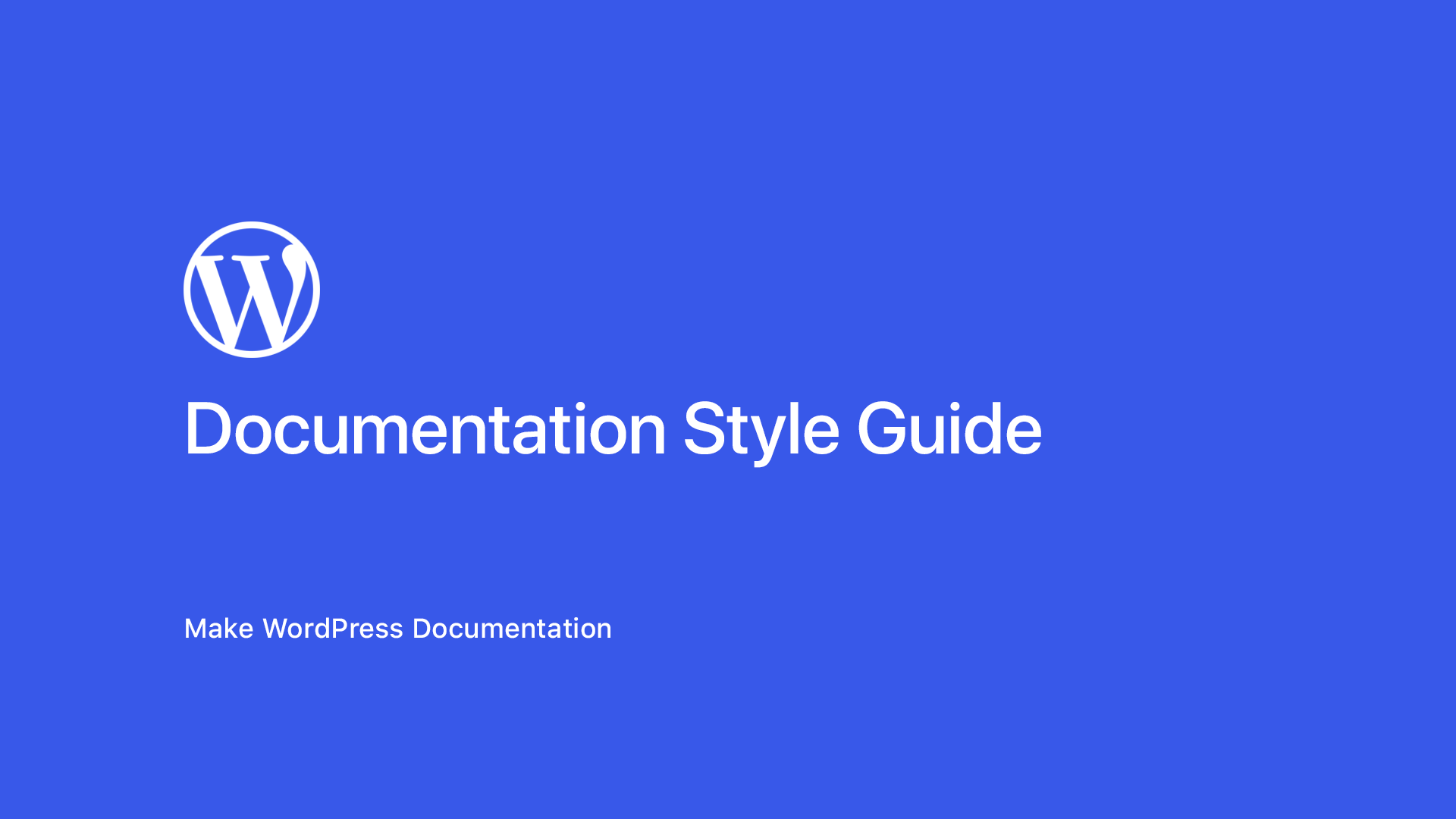 WordPress-Documentation-Style-Guide