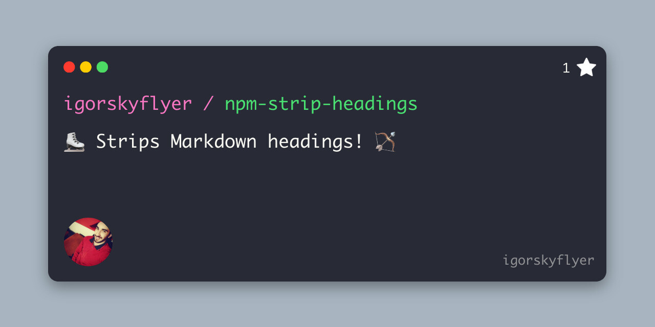 npm-strip-headings