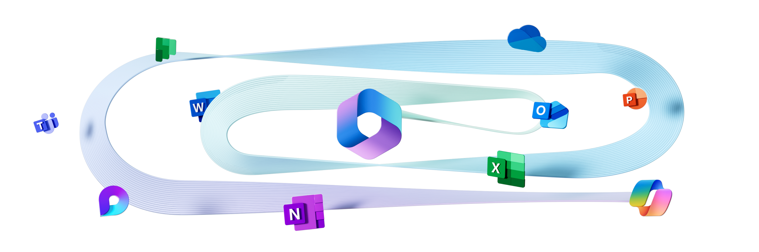 Visual representation of the Microsoft 365 application ecosystem