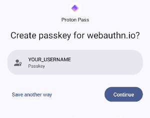 Save a passkey on Android