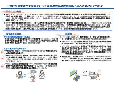 不登校中の学習成果を成績に反映、法令改正を通知…文科省 画像