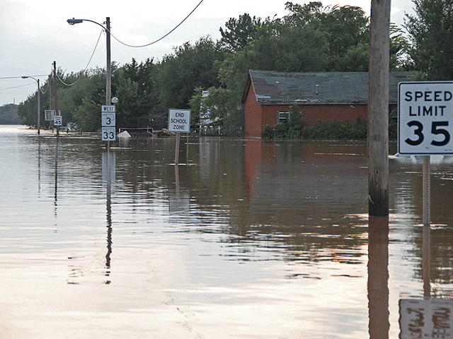 Fooded road.