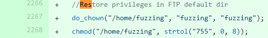 Changes in ProFTPd: Restoring privileges in FTP default dir