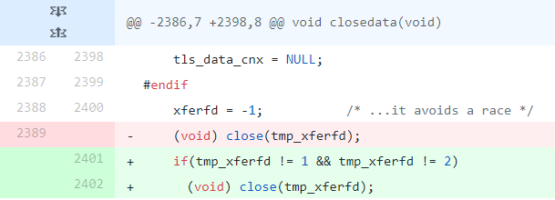 Changes in PureFTPd: Avoid to close STDOUT and STDERR file descriptors